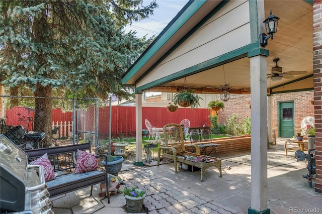 1475 S Monaco St Parkway, Denver, CO 80224 - view of patio / terrace with a gazebo and a ceiling fan