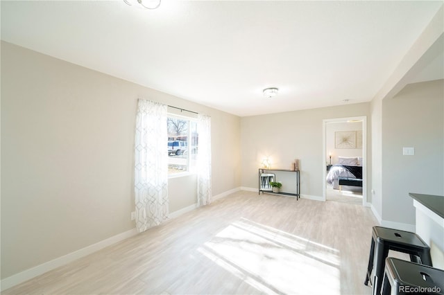 interior space with light hardwood / wood-style flooring