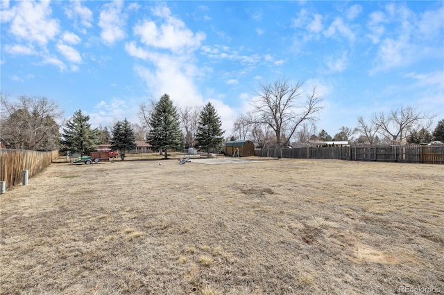 view of yard with fence