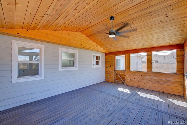 deck featuring a ceiling fan