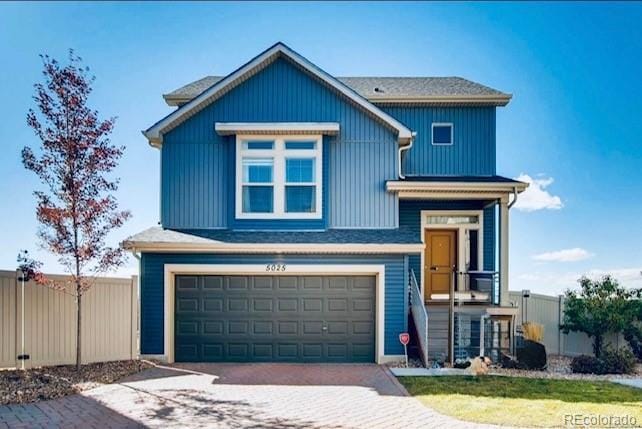 view of front of home featuring a garage