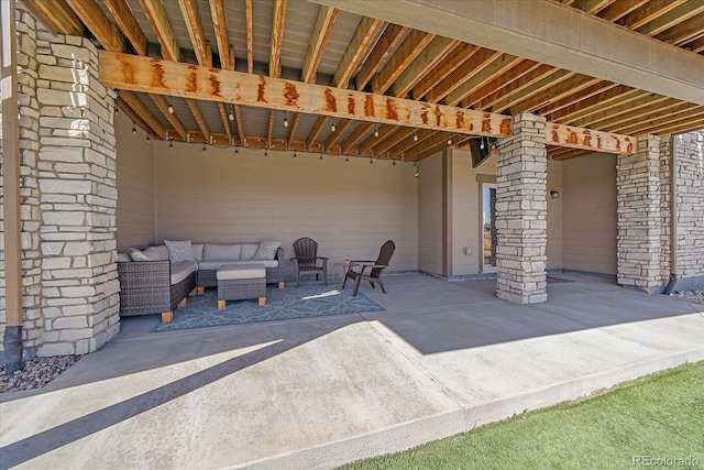 view of patio with an outdoor living space