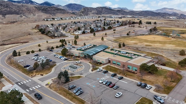 bird's eye view featuring a mountain view