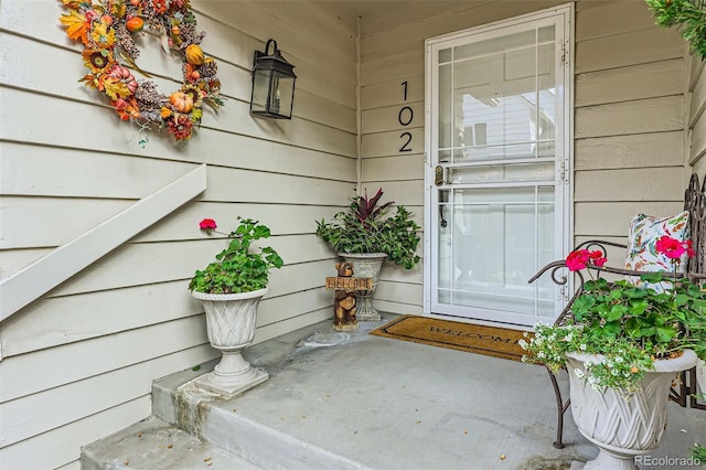 view of doorway to property