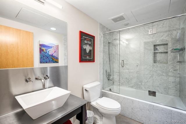 1610 Little Raven St Unit 302, Denver, CO 80202 - full bath with tiled shower / bath combo, toilet, and vanity