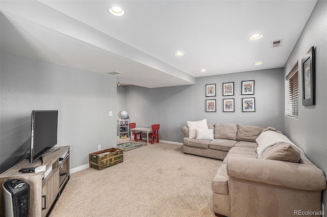 3543 S Ceylon Way, Aurora, CO 80013 - carpeted living area with recessed lighting and baseboards