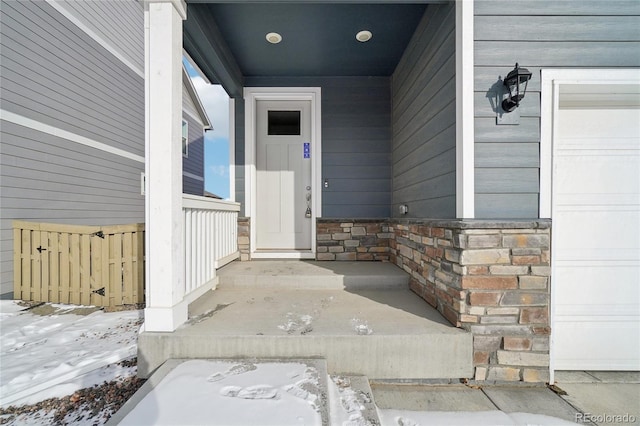 entrance to property with a garage