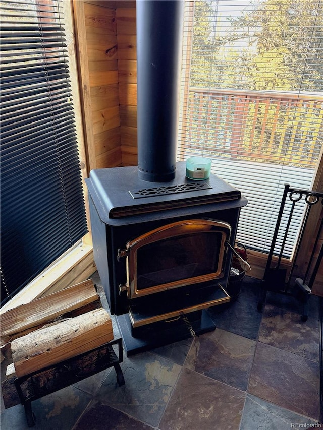 details with a wood stove