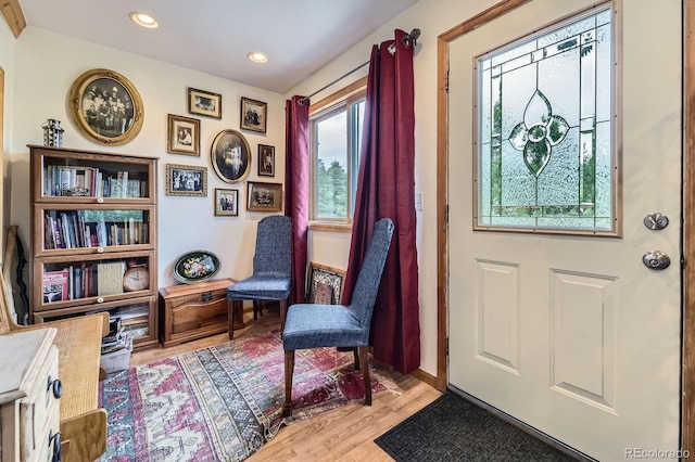 8758 S Murphy Gulch Rd, Littleton, CO 80127 - entrance foyer featuring wood finished floors and recessed lighting