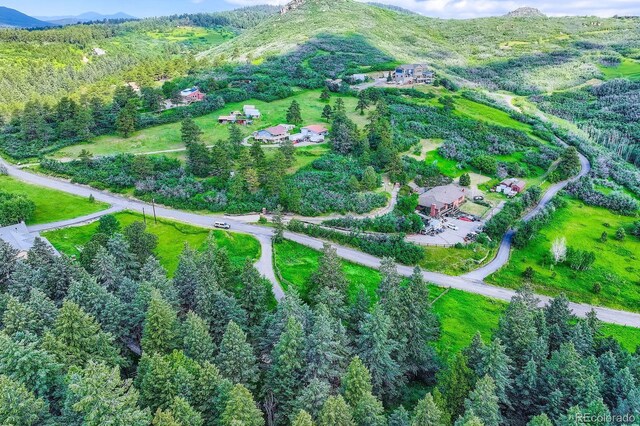 8758 S Murphy Gulch Rd, Littleton, CO 80127 - aerial overview of property's location featuring mountains