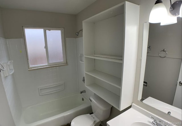6600 Knox Ct, Denver, CO 80221 - bathroom featuring toilet, shower / tub combination, and vanity