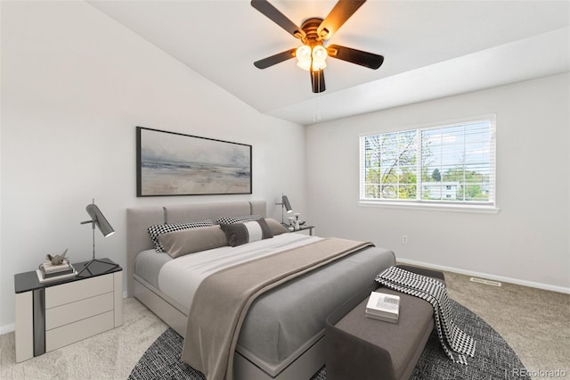 1461 S Danube Way Unit 104, Aurora, CO 80017 - bedroom with carpet floors, a ceiling fan, baseboards, and lofted ceiling