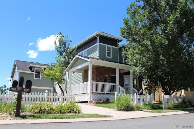 view of front of home featuring covered porch