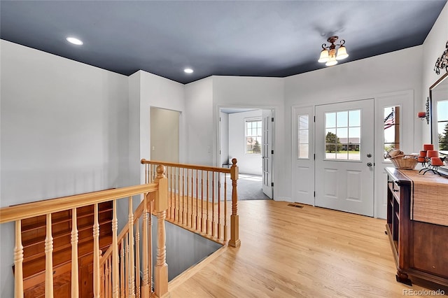 41479 Countryside Cir, Parker, CO 80138 - entrance foyer with light wood finished floors and recessed lighting