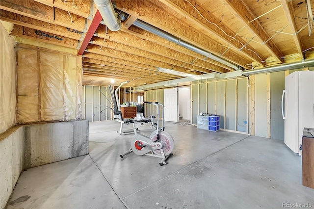 41479 Countryside Cir, Parker, CO 80138 - unfinished below grade area with freestanding refrigerator