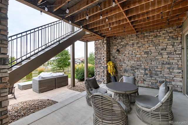 view of patio / terrace with an outdoor living space