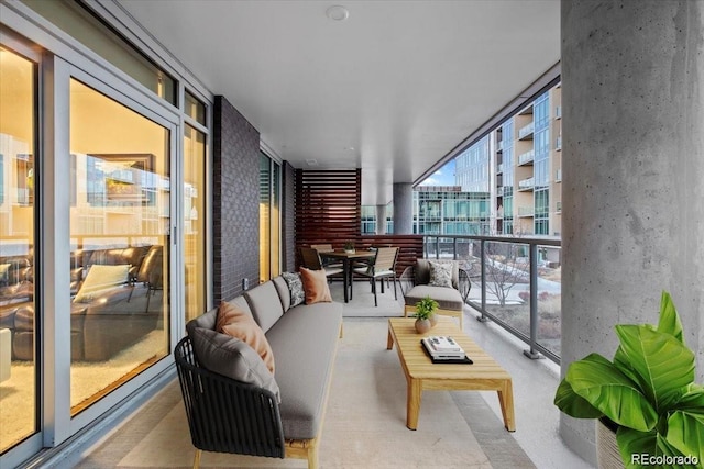 balcony with an outdoor hangout area