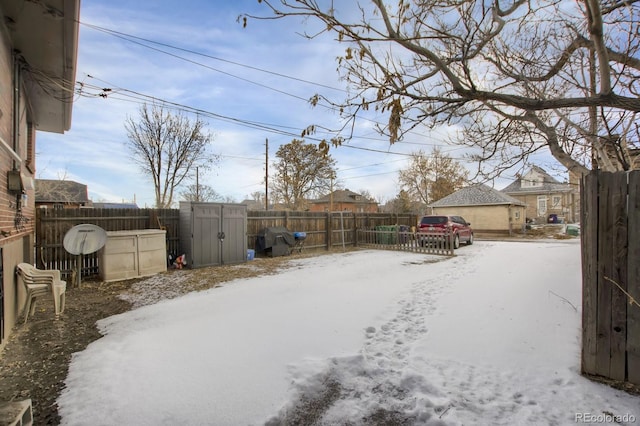 view of snowy yard