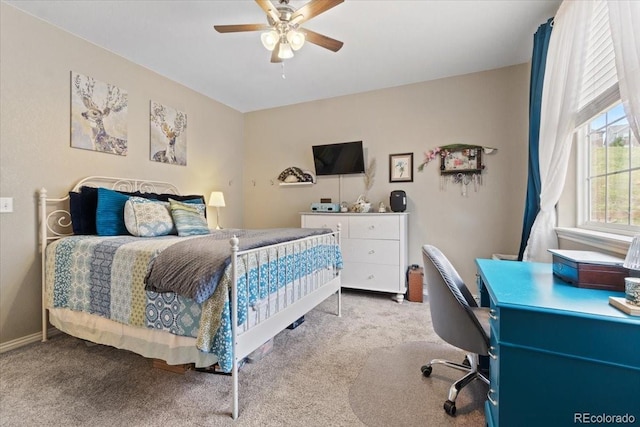 17102 W 85th Pl, Arvada, CO 80007 - bedroom featuring carpet floors, an office area, a ceiling fan, and baseboards