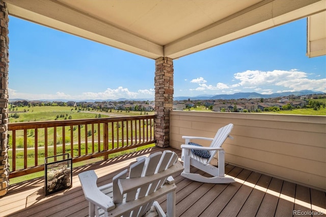17102 W 85th Pl, Arvada, CO 80007 - wooden terrace with a mountain view