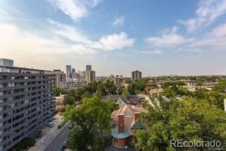 aerial view featuring a city view