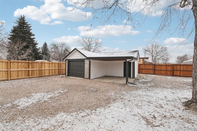 view of garage