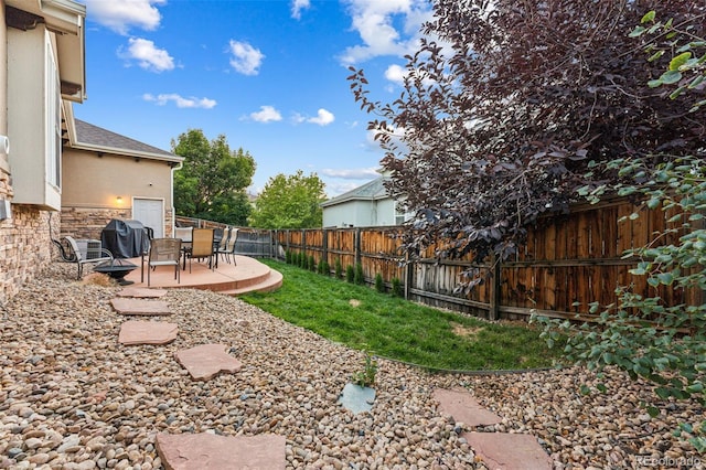 view of yard featuring a patio