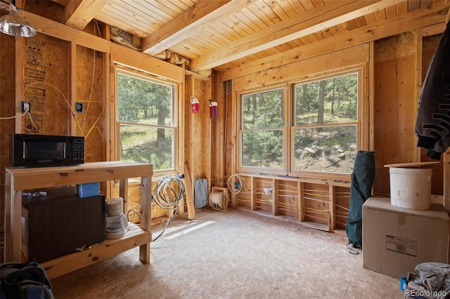 3600 Blue Mountain Trl, Lyons, CO 80540 - office with healthy amount of natural light and wood ceiling with exposed beams