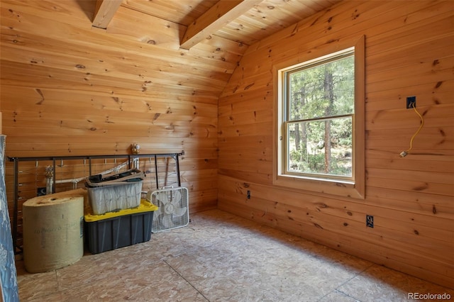 3600 Blue Mountain Trl, Lyons, CO 80540 - bonus room with wooden walls and wooden ceiling with exposed beams