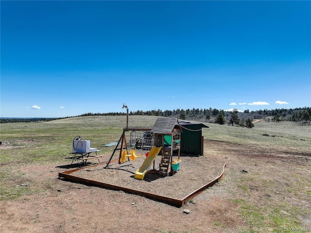 777 Deerview Dr, Florissant, CO 80816 - view of jungle gym featuring a view of countryside