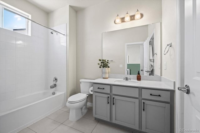 19592 W 93rd Pl Unit C, Arvada, CO 80007 - full bath with vanity, tile patterned flooring, and washtub / shower combination