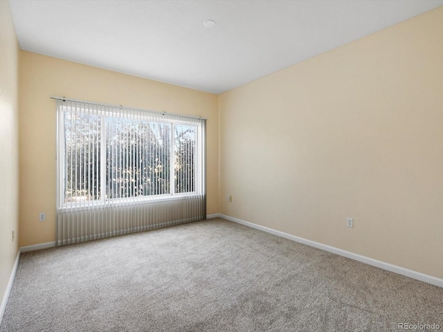 empty room featuring baseboards and carpet floors