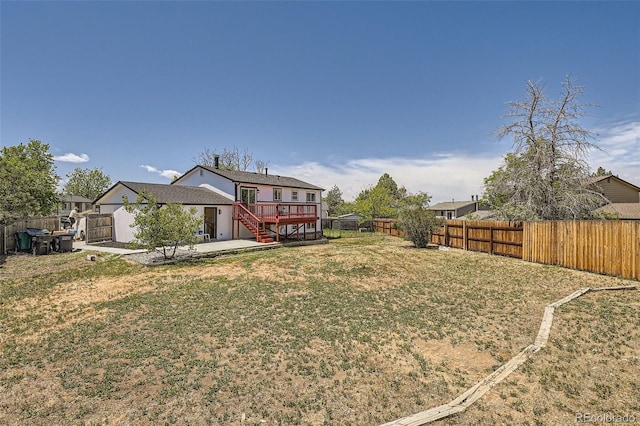17979 E Oxford Pl, Aurora, CO 80013 - view of yard with a patio, a deck, and stairway