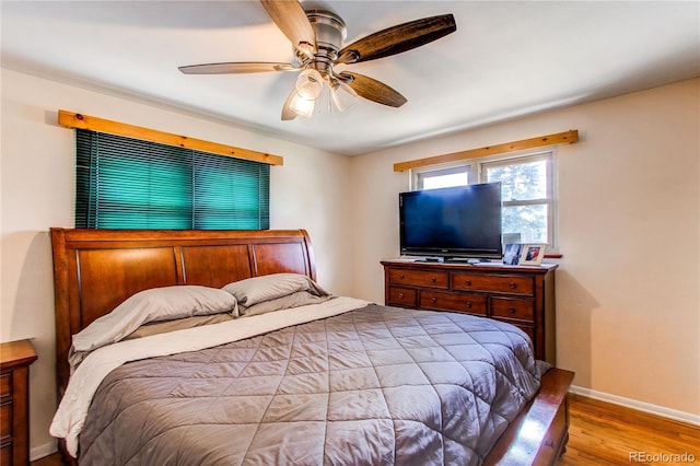 2785 Skyline Dr, Westminster, CO 80030 - bedroom featuring wood finished floors, a ceiling fan, and baseboards