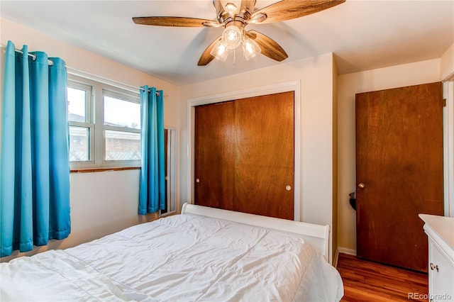 2785 Skyline Dr, Westminster, CO 80030 - bedroom featuring wood finished floors, a closet, and ceiling fan