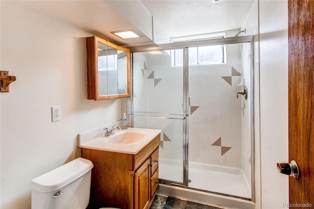 2785 Skyline Dr, Westminster, CO 80030 - full bathroom featuring vanity, toilet, and a stall shower
