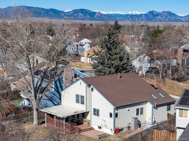 aerial view featuring a mountain view