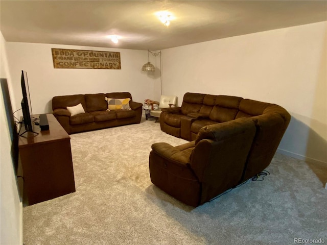 living room featuring carpet flooring