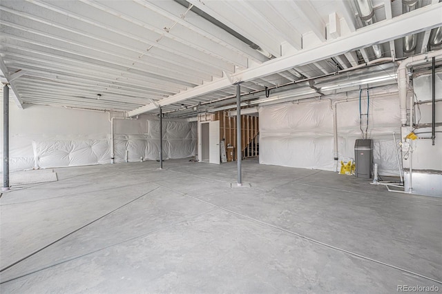 view of unfinished below grade area