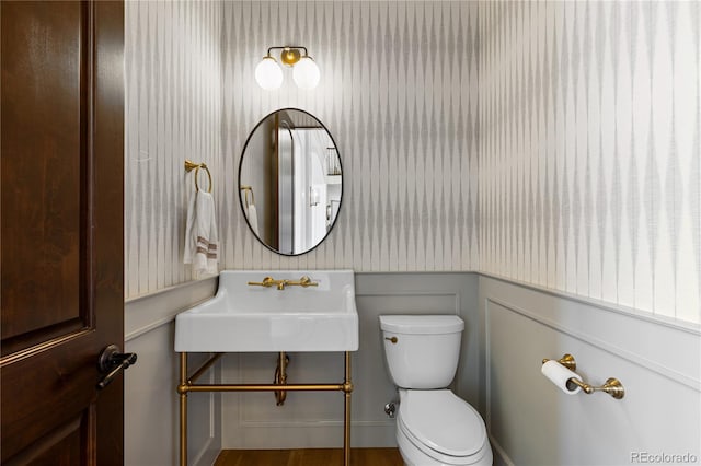 bathroom with a sink and toilet