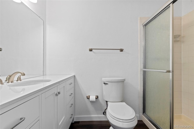 7220 S Gaylord St Unit G17, Littleton, CO 80122 - full bath featuring a shower stall, vanity, toilet, and baseboards