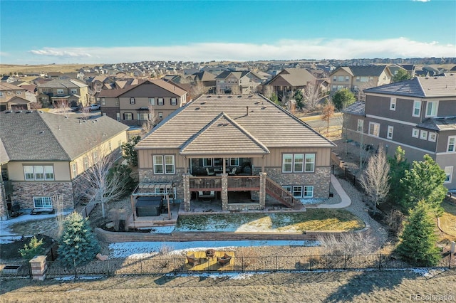 drone / aerial view featuring a residential view