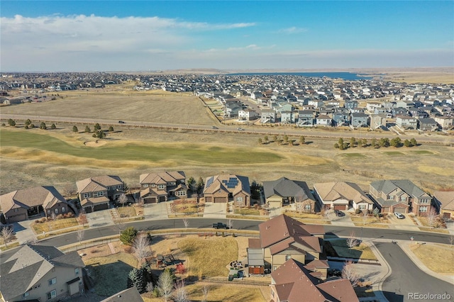 aerial view with a residential view