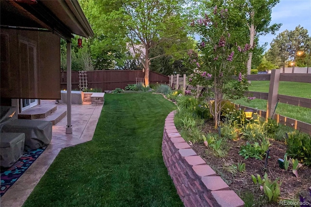 view of yard with a patio