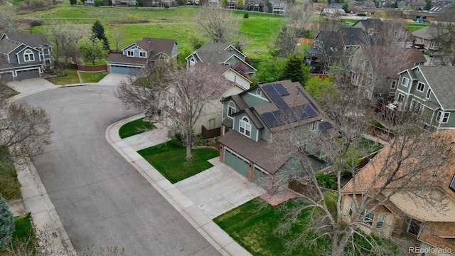 aerial view featuring a residential view