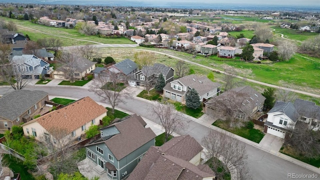 drone / aerial view featuring a residential view