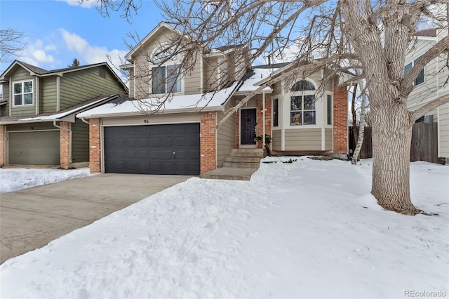 view of front of property featuring a garage