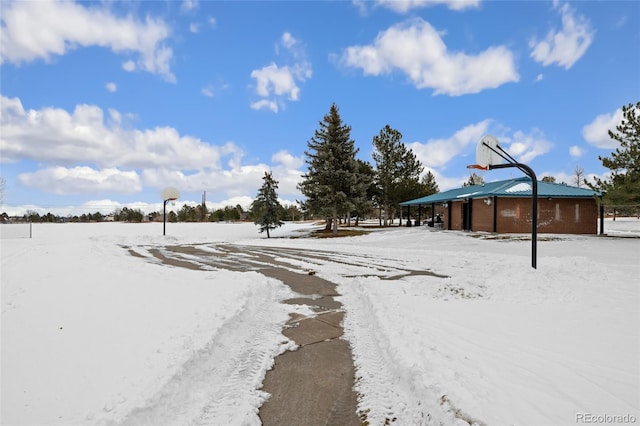 view of snowy yard