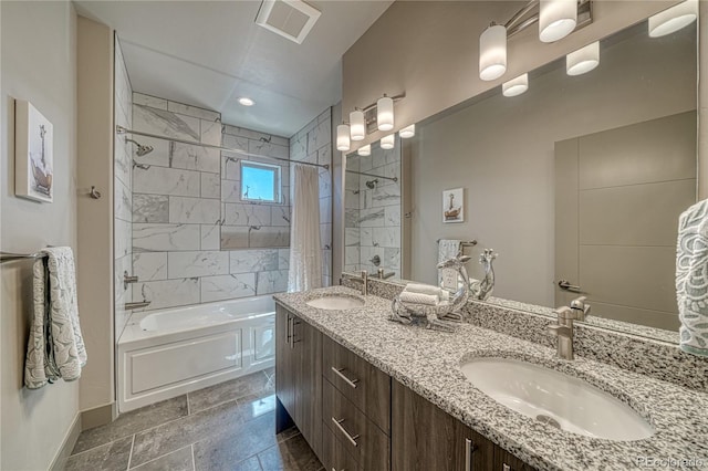 1139 Agate Ln, Poncha Springs, CO 81242 - full bath featuring shower / bath combination with curtain, double vanity, and baseboards