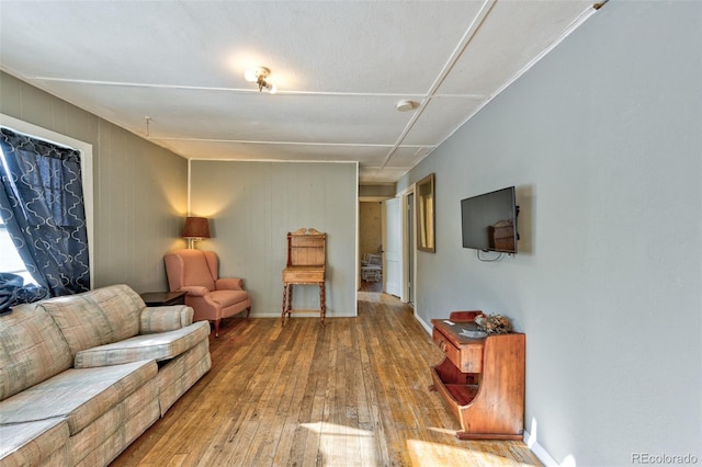 living room featuring hardwood / wood-style flooring